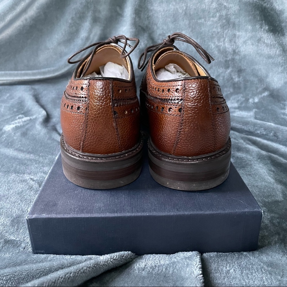 Herring Shoes - Mens Leather Wingtip Brogue Dress Shoes - Goodyear Welted - Picture 4 of 11